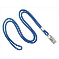 Blank Nylon Badge Lanyard w/Bulldog Clip (Blue)